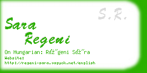 sara regeni business card